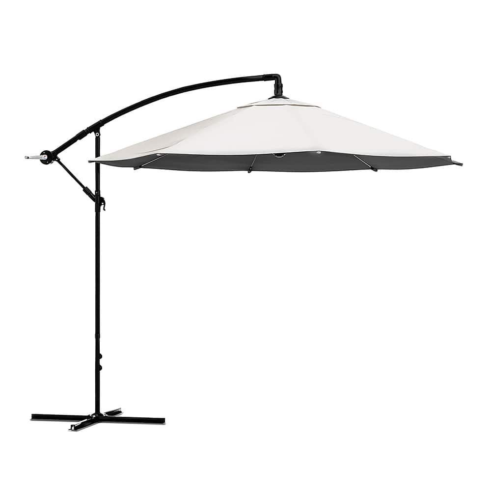 Alt View 11. Nature Spring - 10-Foot Cantilever Hanging Easy Crank Patio Umbrella - Tan.