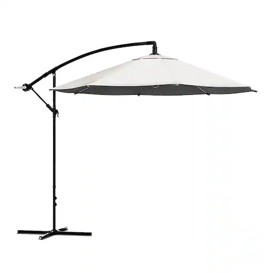 Nature Spring 10 Foot Cantilever Hanging Easy Crank Patio Umbrella Tan 717305HLT Best Buy