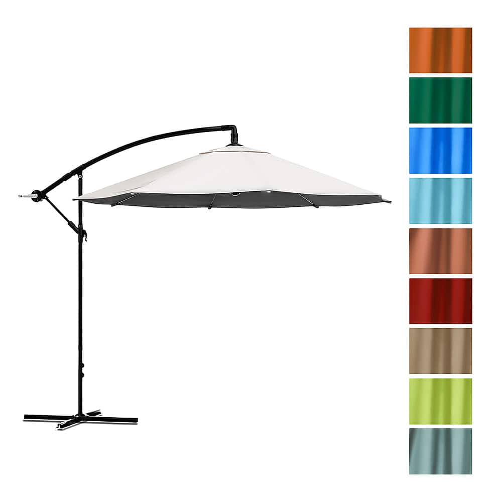 Alt View 14. Nature Spring - 10-Foot Cantilever Hanging Easy Crank Patio Umbrella - Tan.