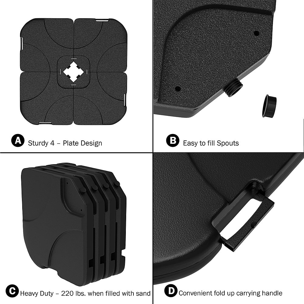 Best Buy Nature Spring 4 Piece Patio Umbrella Weight Set Black 893114JNV