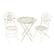 Alt View 17. Hastings Home - Folding Bistro Set Outdoor Furniture for Garden, Patio, Porch with Lattice & Leaf Design 3PC Table and Chairs - Antique White.