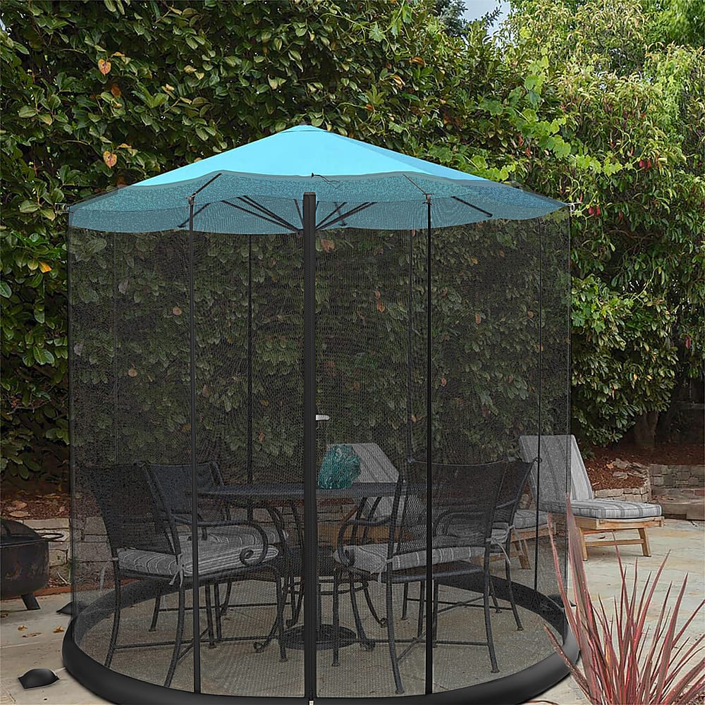 Alt View 11. Nature Spring - Patio Umbrella Netting - Black.