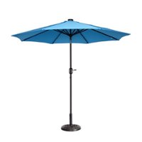 Nature Spring - 9-Foot Patio Umbrella with Solar LED Lights - Blue - Alt_View_Zoom_11