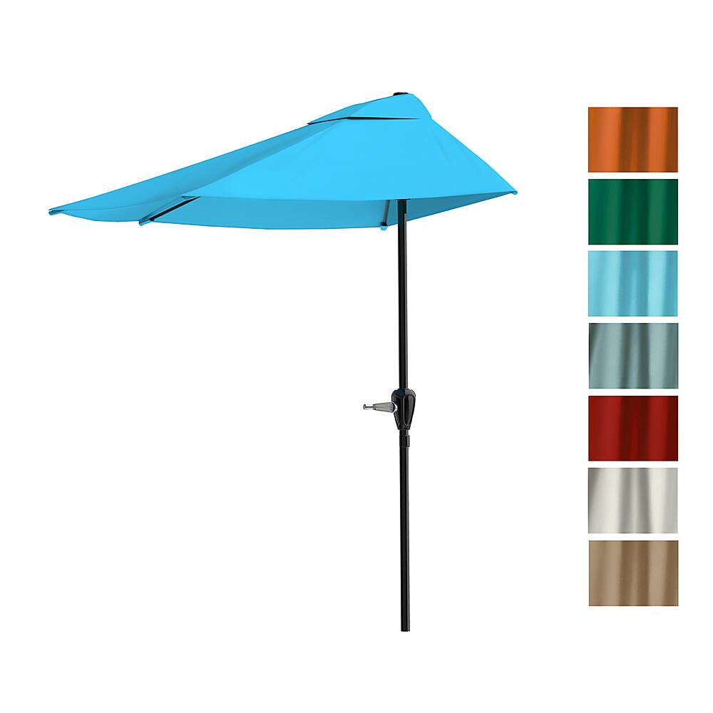 Nature Spring 9-foot Half Patio Umbrella Brilliant Blue 431859tve 