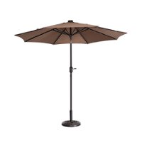 Nature Spring - 9-Foot Solar LED Lighted Patio Umbrella - Brown - Alt_View_Zoom_11