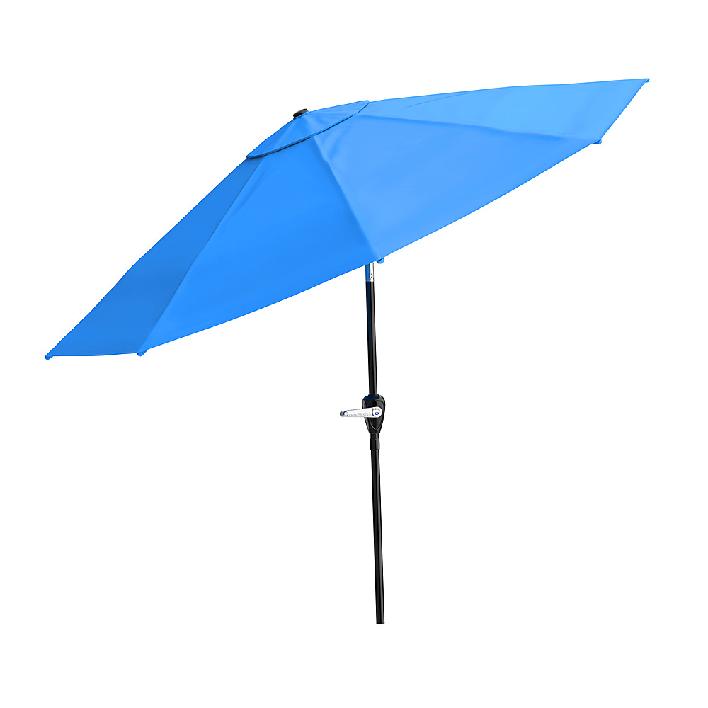 Nature Spring - 10-Foot Easy Crank Patio Umbrella with Auto Tilt - Brilliant Blue