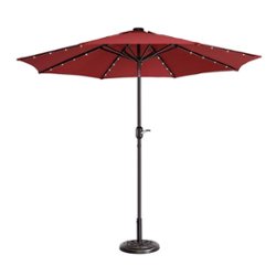 Nature Spring - 9-Foot LED Lighted Patio Umbrella with Push Button Tilt - Red - Alt_View_Zoom_11