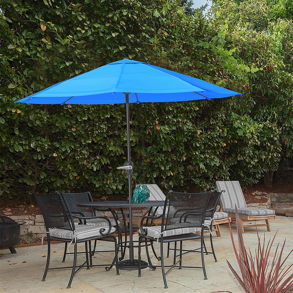 Nature Spring 9-Foot Patio Umbrella with Easy Crank Brilliant Blue ...