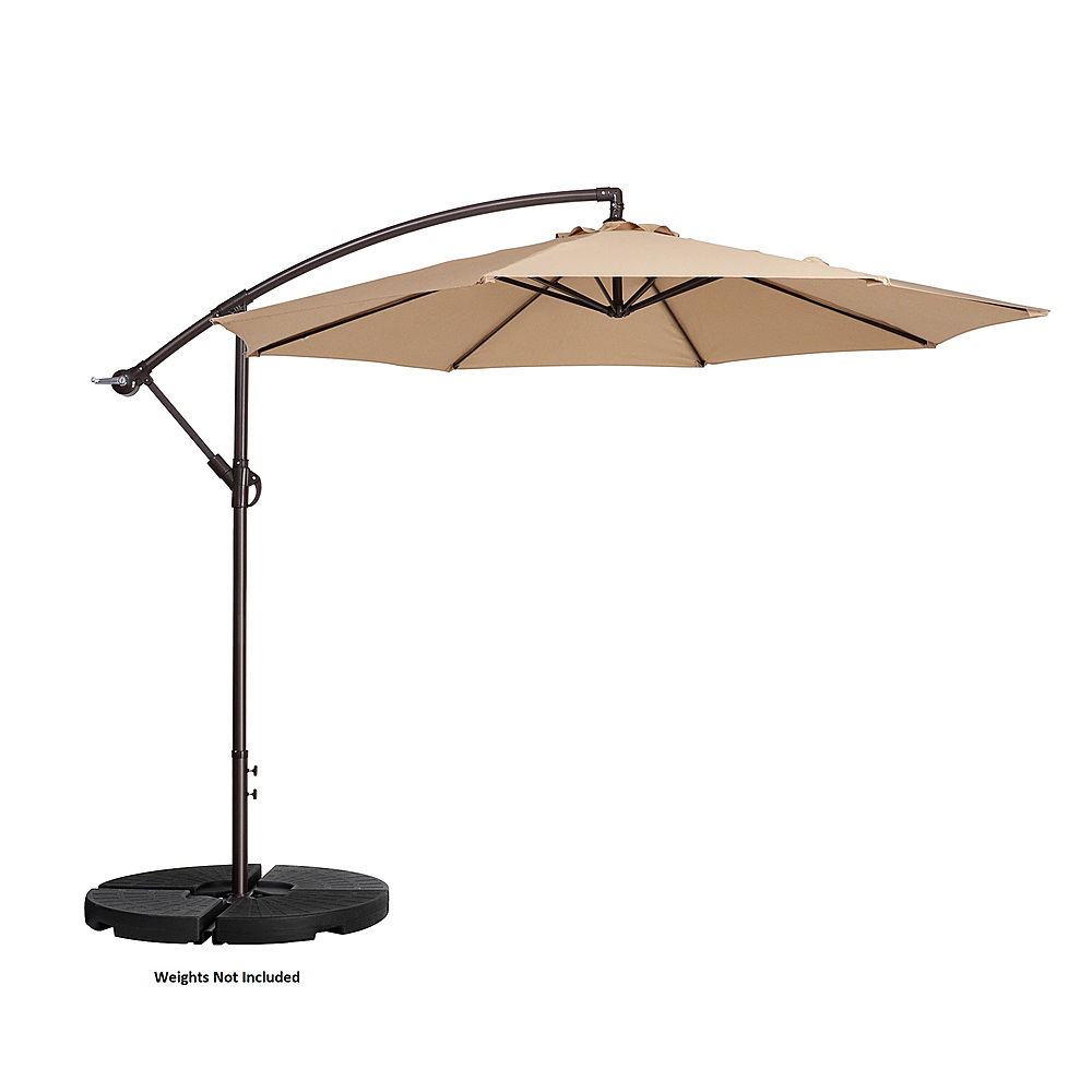 Nature Spring - 10-Foot Offset Patio Umbrella with Vertical Tilt - Beige