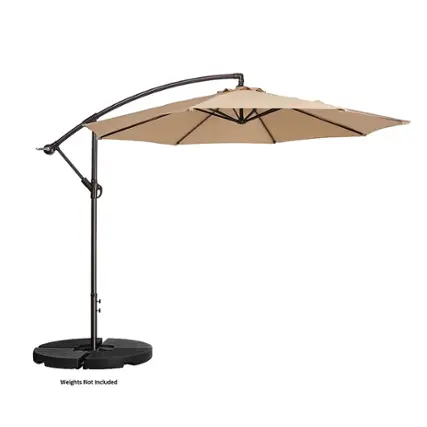 Alt View 11. Nature Spring - 10-Foot Offset Patio Umbrella with Vertical Tilt - Beige.
