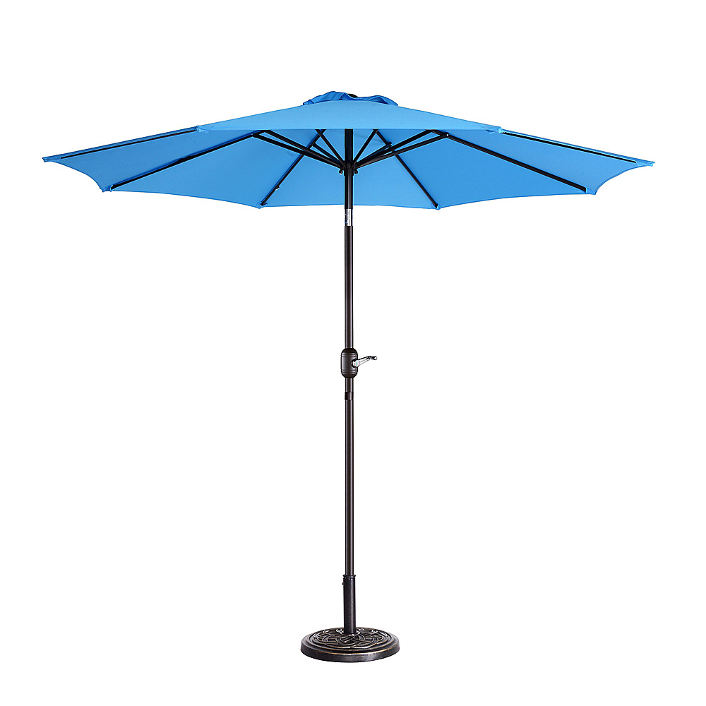 Nature Spring - 9-Foot Patio Umbrella with Push Button Tilt - Blue