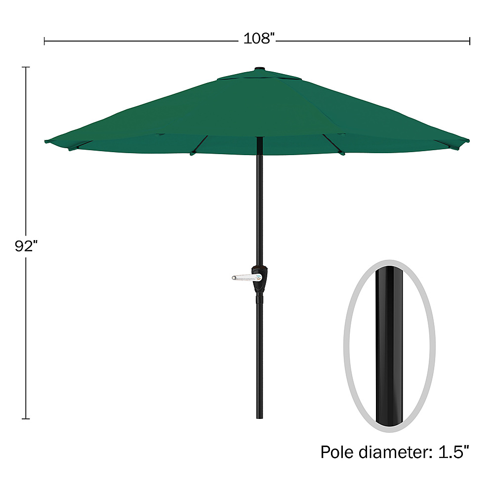 Nature Spring 9-Foot Patio Umbrella with Easy Crank Hunter Green ...