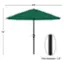 Alt View 12. Nature Spring - 9-Foot Patio Umbrella with Easy Crank - Hunter Green.