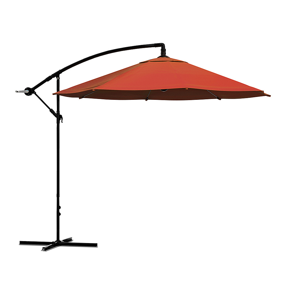 Nature Spring - 10-Foot Cantilever Hanging Offset Patio Umbrella with Easy Crank - Orange