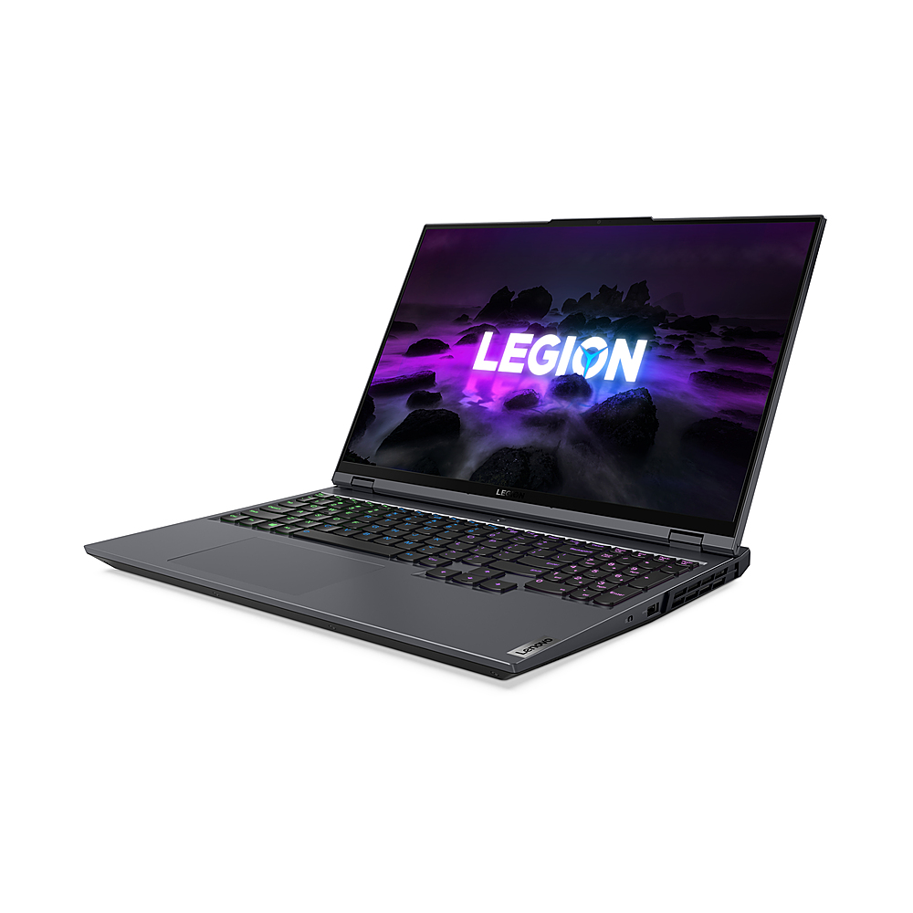 Left View: Lenovo - Legion 5 Pro 16" Gaming Laptop - AMD Ryzen 7 - 16 GB Memory - NVIDIA GeForce RTX 3060 - 1 TB SSD - Storm Gray, Black
