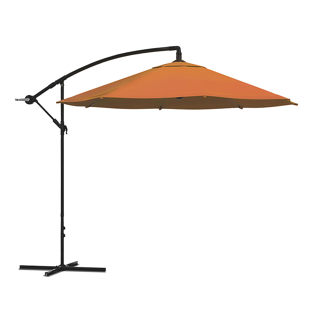 Nature Spring - 10-Foot Cantilever Hanging Offset Patio Umbrella with Easy Crank - Terracotta