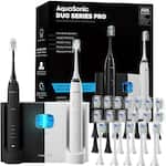 AquaSonic - Ultrasonic UV Sanitizing Toothbrush Set - Limited Edition Bundle - Midnight Black/Optic White