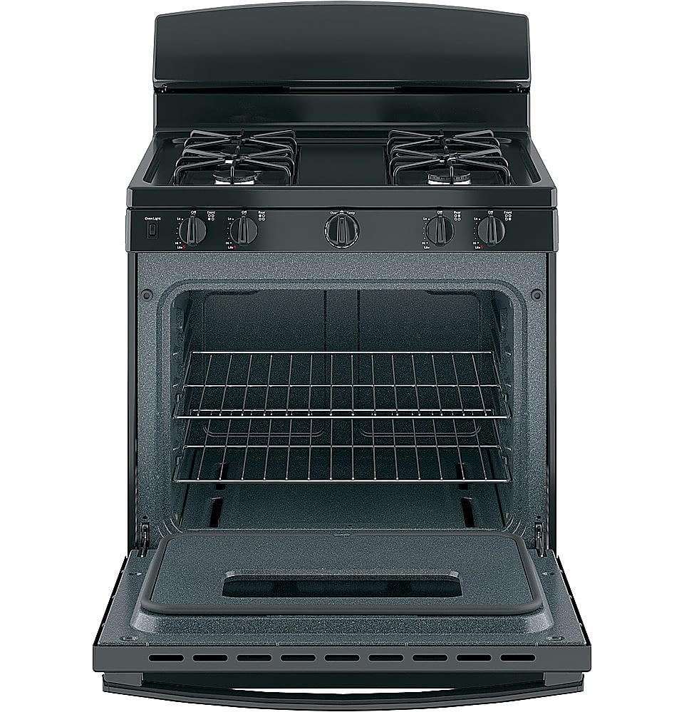 Alt View 1. GE - 4.8 Cu. Ft. Freestanding Gas Range - Black.