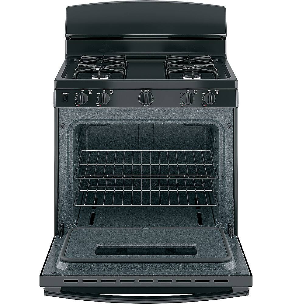 Alt View 1. GE - 4.8 Cu. Ft. Freestanding Gas Range - Black.