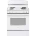 GE - 30 in. Wide 4 Elements 5.0 Cu. Ft. Freestanding Electric Range with Dual-Element Bake - White