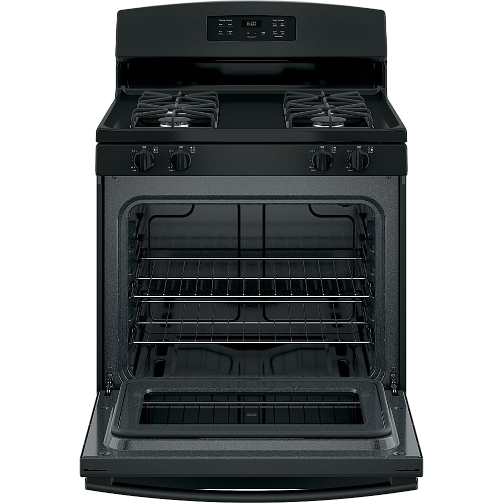Alt View 11. GE - 4.8 Cu. Ft. Freestanding Gas Range - Black.