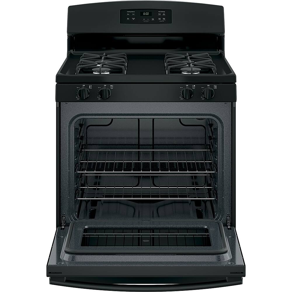 Alt View 11. GE - 4.8 Cu. Ft. Freestanding Gas Range - Black.