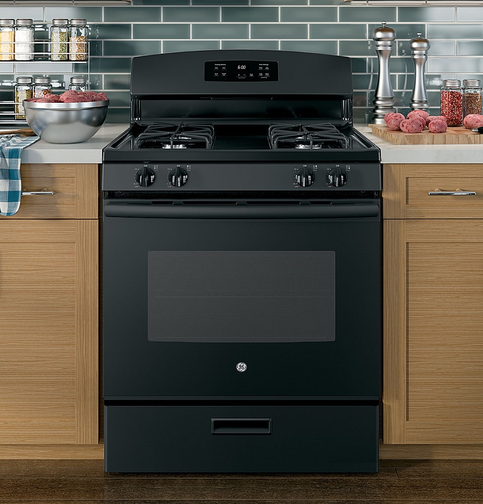 Alt View 19. GE - 4.8 Cu. Ft. Freestanding Gas Range - Black.