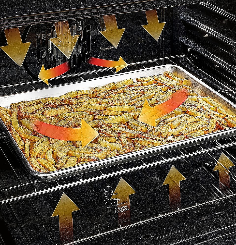 Alt View 16. GE - 5.0 Cu. Ft. Freestanding Gas Convection Range with Self-Steam Cleaning and No-Preheat Air Fry - Stainless Steel.