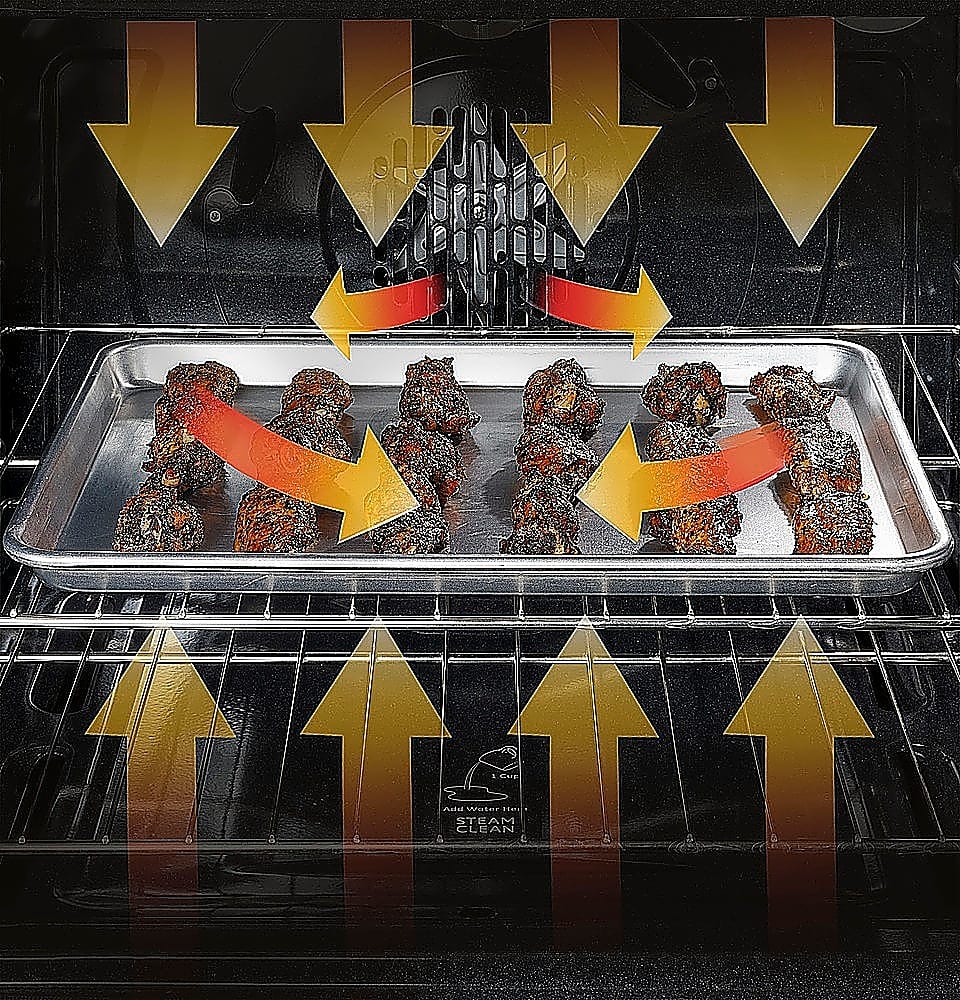 Alt View 17. GE - 5.0 Cu. Ft. Freestanding Gas Convection Range with Self-Steam Cleaning and No-Preheat Air Fry - Stainless Steel.