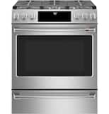 Café - 30 in. Wide 6 Burners 5.6 Cu. Ft. Slide-In Gas Convection Range, Customizable - Stainless Steel