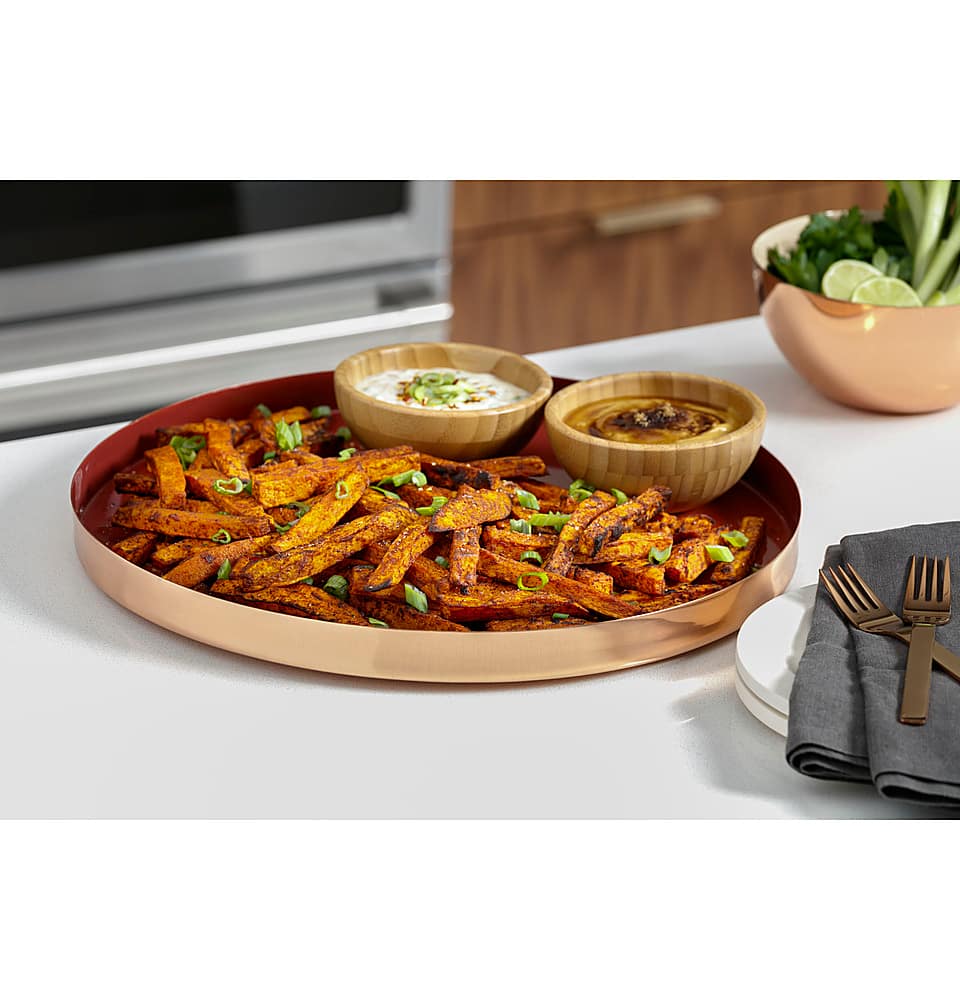 Alt View 18. Café - 5.6 Cu. Ft. Slide-In Gas Convection Range, Customizable - Stainless Steel.