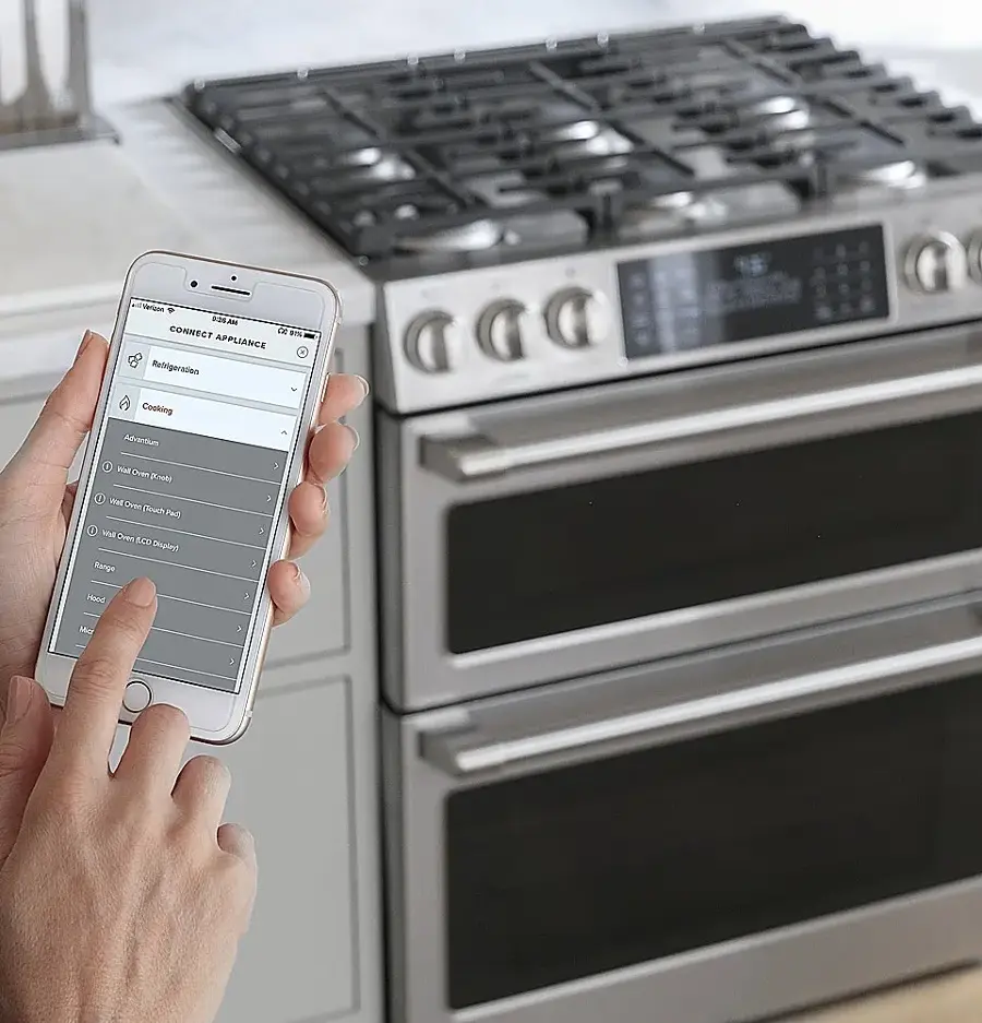 Alt View 11. Café - 5.6 Cu. Ft. Slide-In Gas Convection Range, Customizable - Stainless Steel.