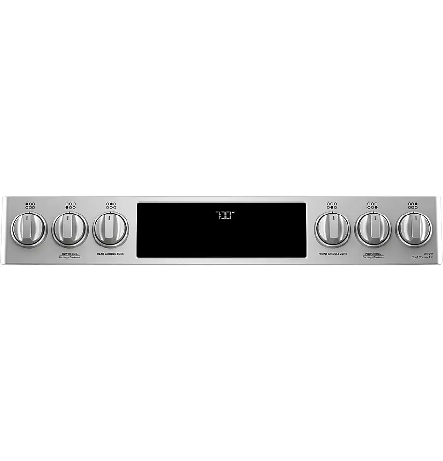 Alt View 13. Café - 5.6 Cu. Ft. Slide-In Gas Convection Range, Customizable - Stainless Steel.
