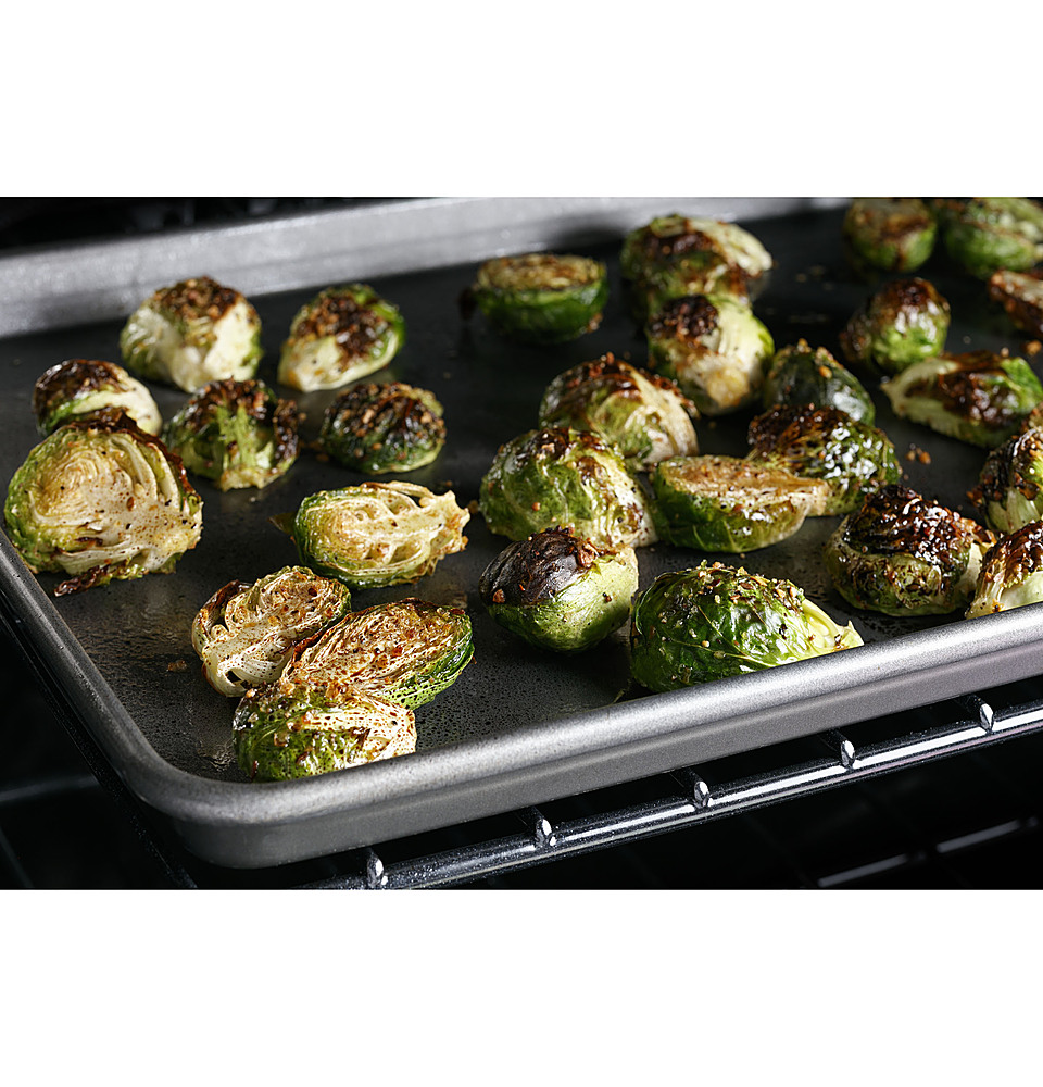 Alt View 20. Café - 5.6 Cu. Ft. Slide-In Gas Convection Range, Customizable - Stainless Steel.