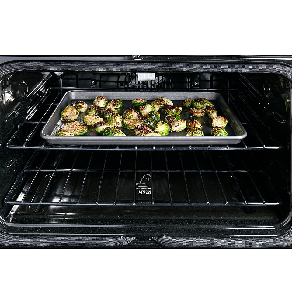 Alt View 21. Café - 5.6 Cu. Ft. Slide-In Gas Convection Range, Customizable - Stainless Steel.