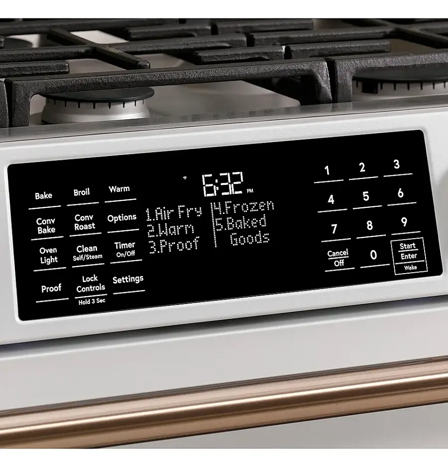 Alt View 28. Café - 5.6 Cu. Ft. Slide-In Gas Convection Range, Customizable - Stainless Steel.