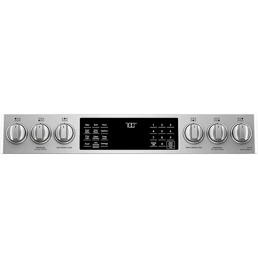 Alt View 14. Café - 5.6 Cu. Ft. Slide-In Gas Convection Range, Customizable - Stainless Steel.