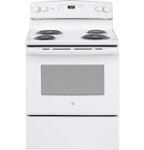 Front. GE - 5.0 Cu. Ft. Freestanding Electric Range - White.