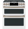 Café - 6.7 Cu. Ft. Slide-In Double Oven Gas True Convection Range with Built-In WiFi - Matte White