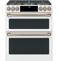 Café - 6.7 Cu. Ft. Slide-In Double Oven Gas True Convection Range with Built-In WiFi, Customizable - Matte White