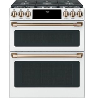 Café - 6.7 Cu. Ft. Slide-In Double Oven Gas True Convection Range with Built-In WiFi - Matte White