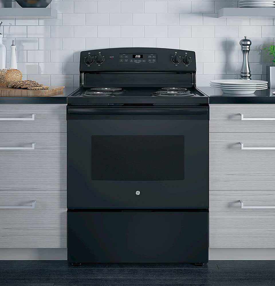 Alt View 17. GE - 5.0 Cu. Ft. Self-Cleaning Freestanding Electric Range - Black.