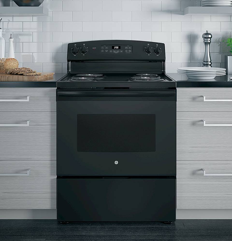 Alt View 17. GE - 5.0 Cu. Ft. Self-Cleaning Freestanding Electric Range - Black.