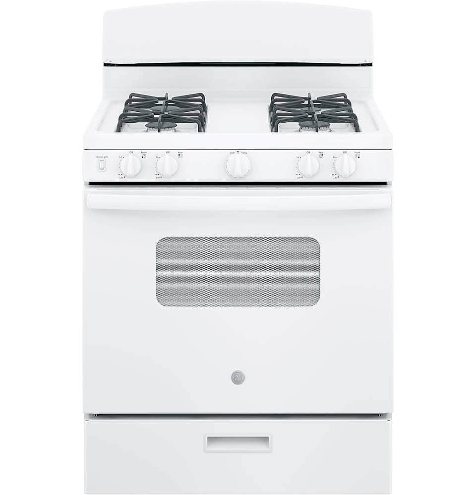 Front. GE - 4.8 Cu. Ft. Freestanding Gas Range - White.