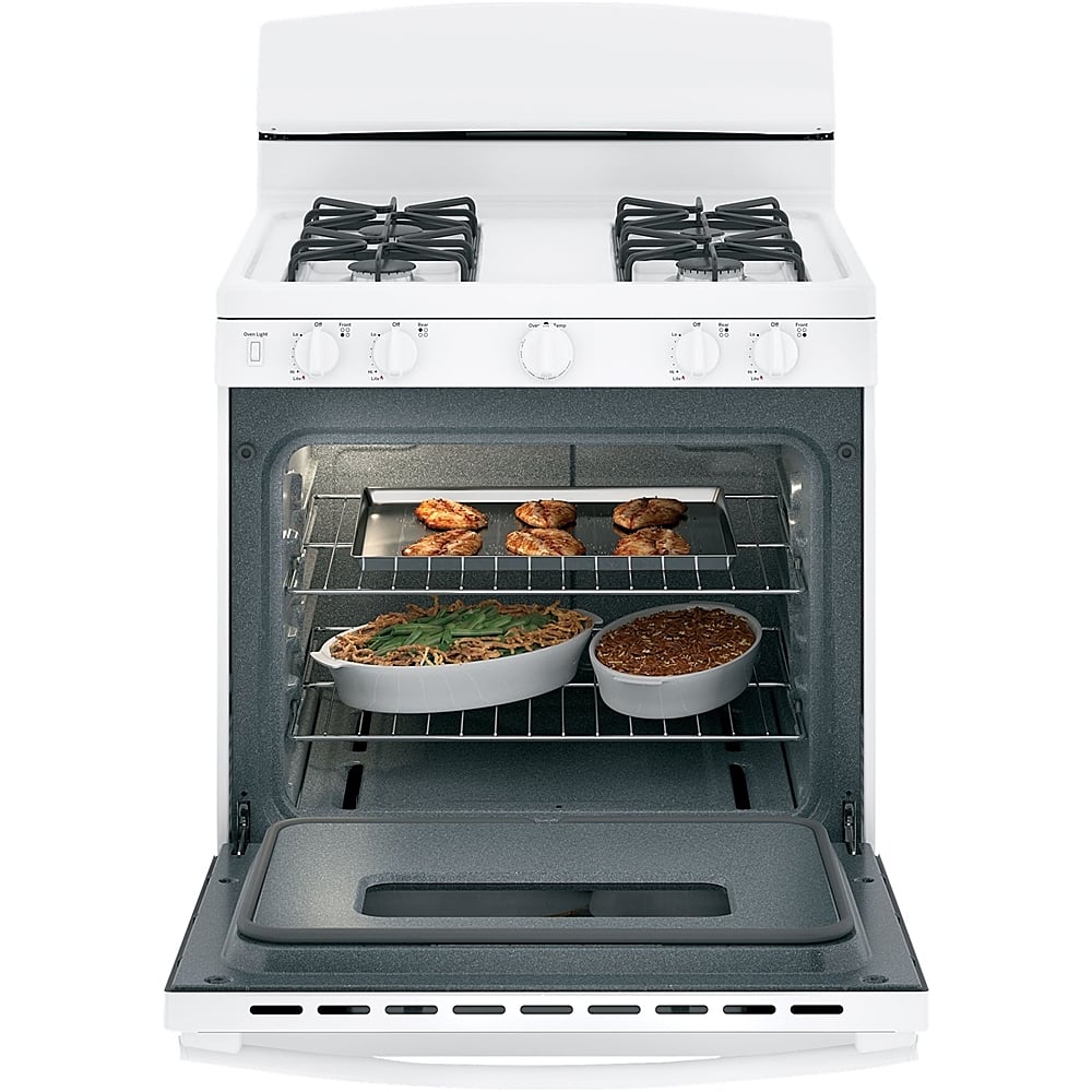 Alt View 15. GE - 4.8 Cu. Ft. Freestanding Gas Range - White.