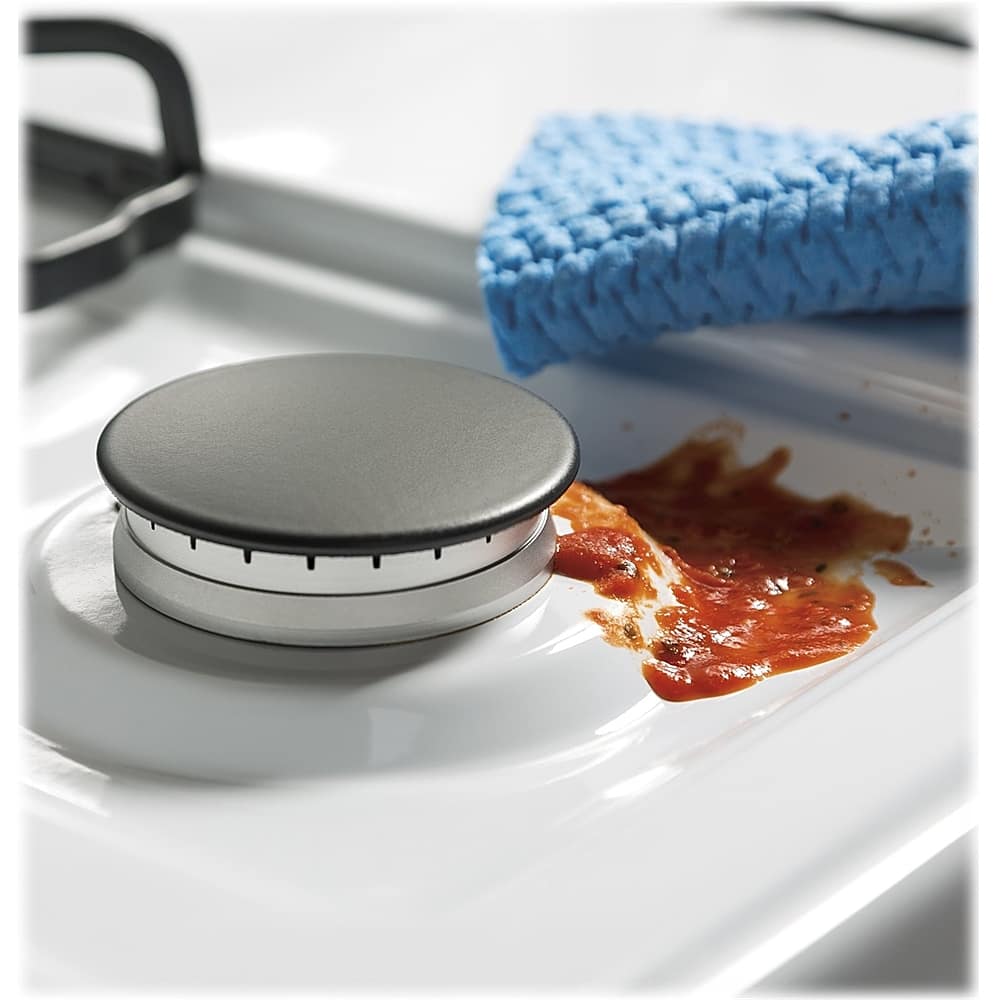 Alt View 16. GE - 4.8 Cu. Ft. Freestanding Gas Range - White.