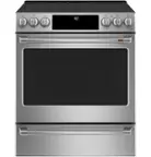 Front. Café - 5.7 Cu. Ft. Slide-In Electric Convection Range, Customizable - Stainless steel.