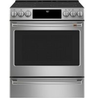 Café - 5.7 Cu. Ft. Slide-In Electric Convection Range - Stainless steel - Front_Zoom