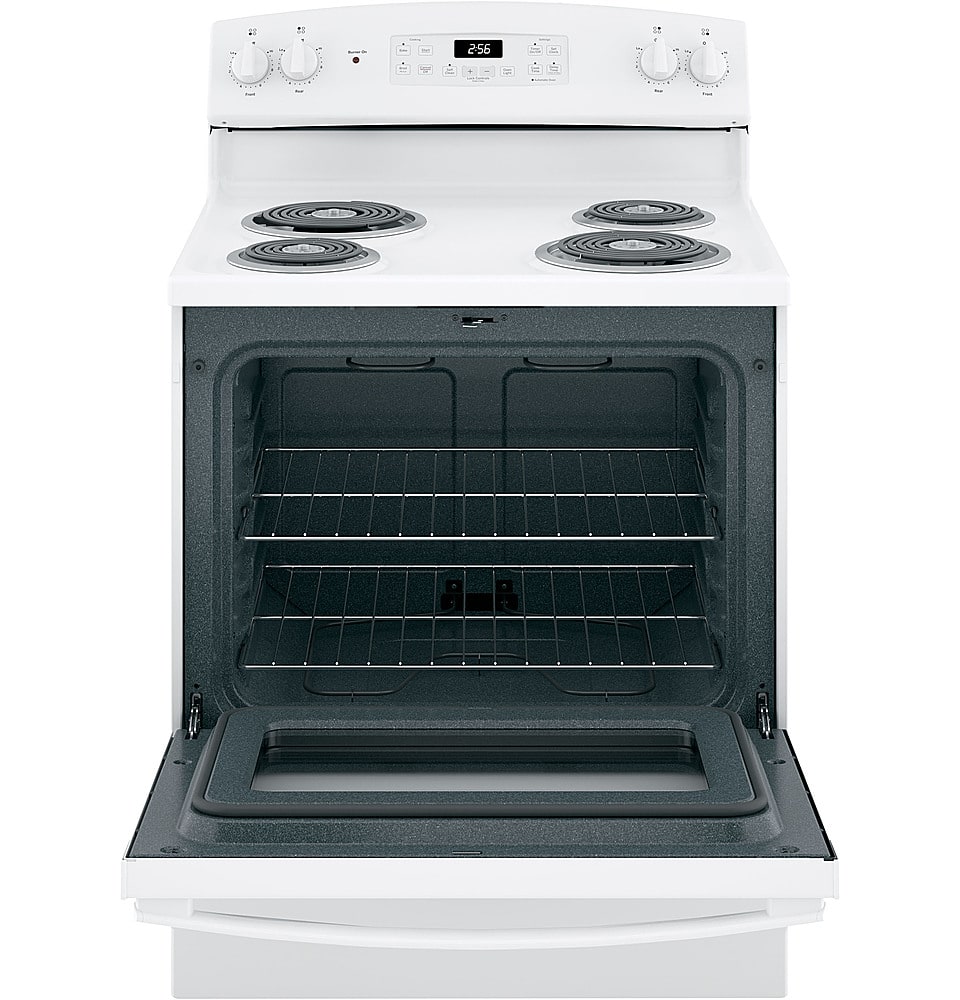 Alt View 15. GE - 5.0 Cu. Ft. Self-Cleaning Freestanding Electric Range - White.