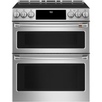 Café - 6.7 Cu. Ft. Slide-In Double Oven Electric Induction Convection Range - Stainless steel - Front_Zoom